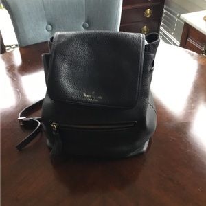 Kate Spade Black Leather Backpack $150